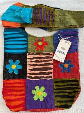 Royal Patchwork Floral Hobo Bag - Vibrant Multicolor-Hippie Chic